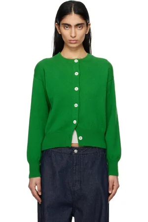 &Daughter Green Ada Crewneck Cardigan