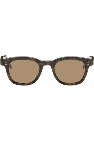 Thom Browne Brown Tokyo Tortoise Acetate Rectangular Sunglasses