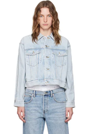 Alexander Wang Blue Zipped Sleeve Denim Jacket