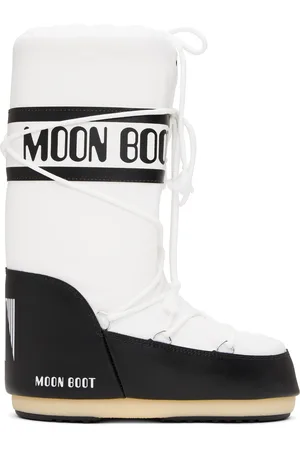 Moon Boot Black & White Icon Nylon Boots