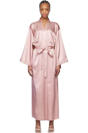 BLUMARINE Pink Rhinestone Logo Robe