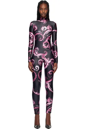 VERSACE Black & Purple Chromo Couture Catsuit