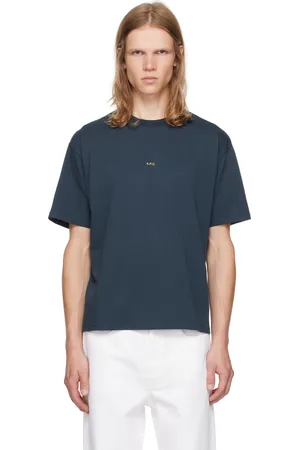 A.P.C. Blue Boxy Printed Micro Logo T-Shirt