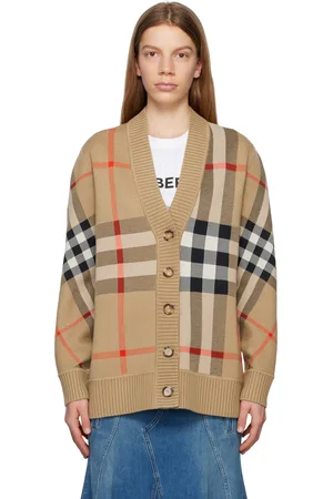 Burberry Beige Check Cardigan