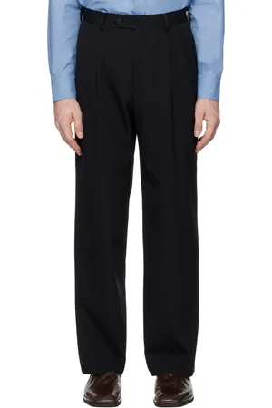 Auralee Black Light Wool Max Gabardine Two-Tuck Trousers