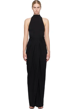 Alaïa Black Draped Maxi Dress