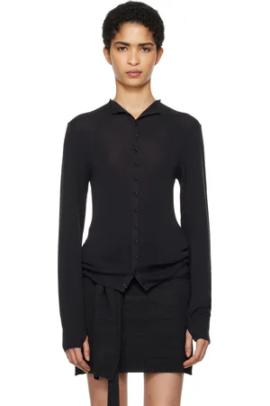 LEMAIRE Black Fitted Seamless Cardigan