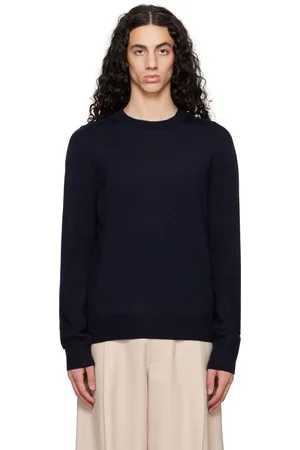 Maison Margiela Navy Elbow Patch Sweater