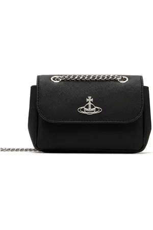 Vivienne Westwood Black Saffiano Biogreen Small Chain Bag