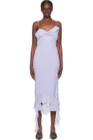Acne Studios Purple Ruffle Midi Dress