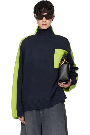 J.W.Anderson Blue & Green Dual Tone Patch Pocket Turtleneck
