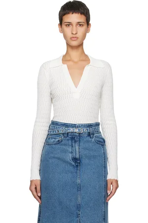 3.1 Phillip Lim White Honeycomb Stitch Polo