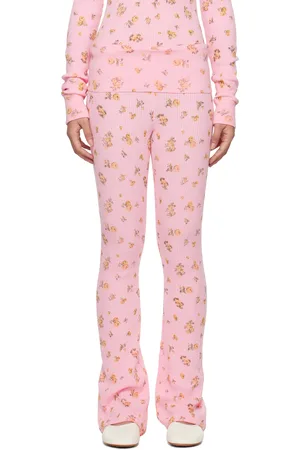 DANIELLE GUIZIO Pink Flared Thermal Lounge Pants