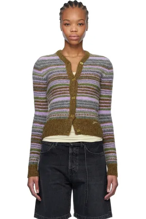 Ganni Multicolor Soft Wool Stripe Cardigan