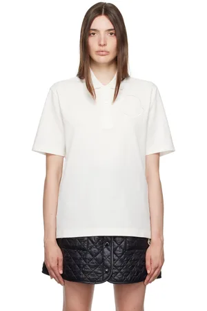 Moncler White Embroidered Polo