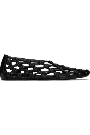 Jil Sander Black Hand-Knotted Ballerina Flats