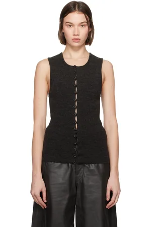 LEMAIRE Brown Sleeveless Fitted Cardigan