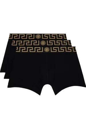 VERSACE Two-Pack Black Greca Border Boxer Briefs