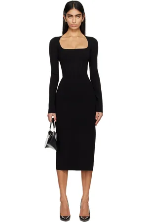 MUGLER Black Heaven Midi Dress