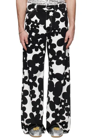 Marni Black & White Dillies Print Cargo Pants