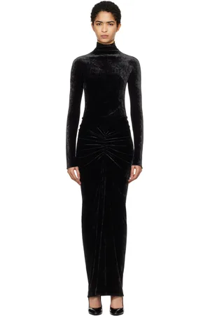 Alaïa Black Draped Maxi Dress