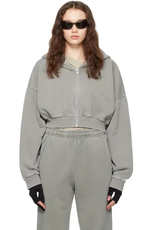 Entire Studios Gray Cropped Hoodie
