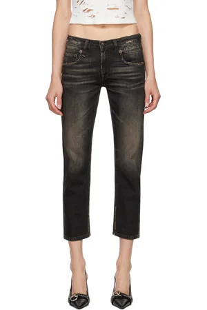R13 Black Stretch Boy Straight Jeans