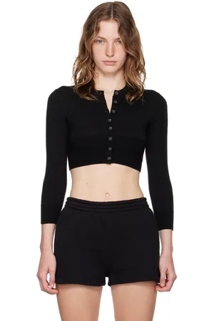 Alexander Wang Black Shrunken Cardigan