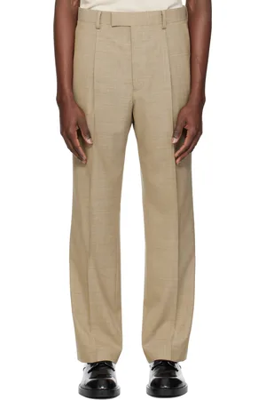 Auralee Brown Super Fine Tropical Wool Trousers