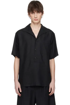 Dolce & Gabbana Black Three-Button Short-Sleeved Linen Shirt