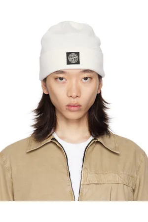Stone Island Off-White Knitted Badge Beanie