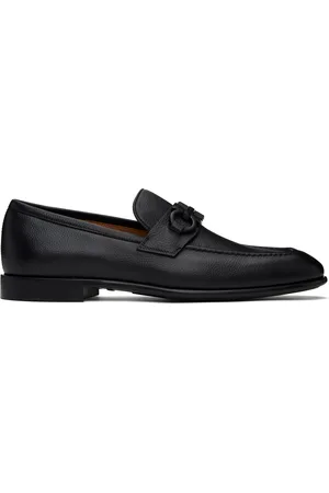 Salvatore Ferragamo Black Gancini Ornament Loafers
