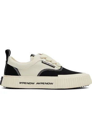 A Bathing Ape Black & Off-White AAPENOW Galaxy Low-Top Sneakers