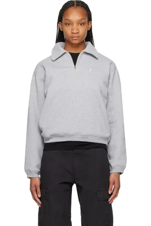 STUSSY Gray Half-Zip Sweatshirt