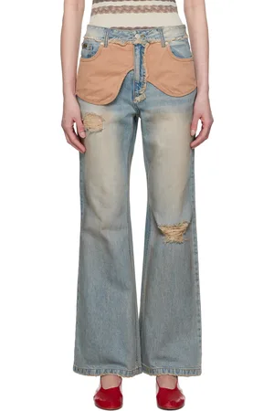 Andersson Bell Blue Deconstructed Dirty Wash Bootcut Jeans