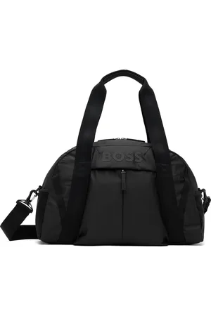 HUGO BOSS Black Faux-Leather Holdall Duffle Bag