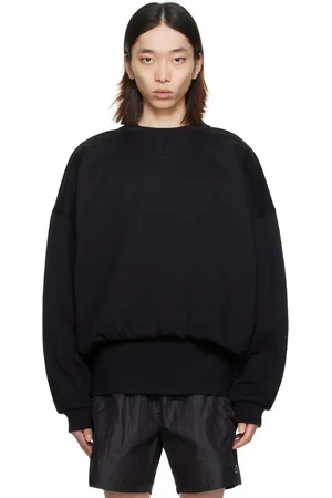 WOOYOUNGMI Black Bungee-Style Drawstring Sweatshirt