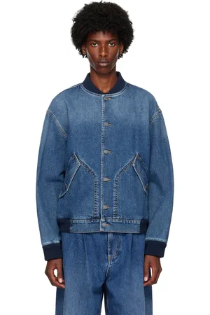 Moschino Barcode Patch Denim Bomber Jacket