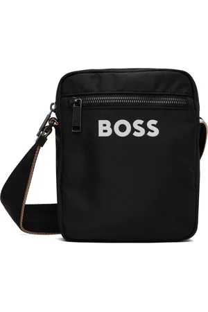HUGO BOSS Black Contrast Logo Signature Stripe Bag