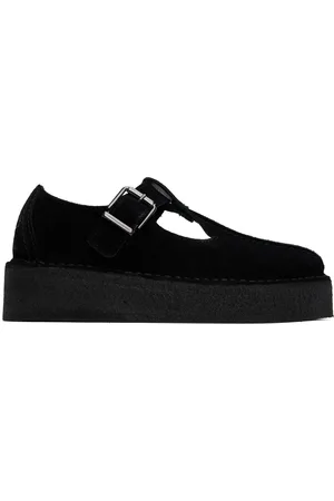 Clarks Black Trek Wedge T-Bar Loafers
