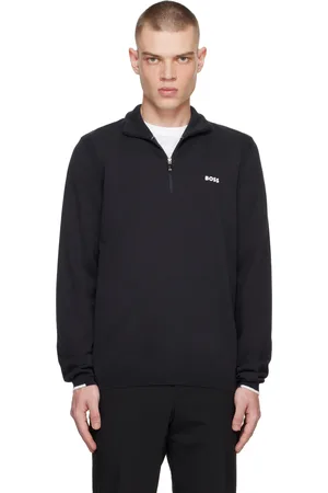 HUGO BOSS Navy Half-Zip Sweater