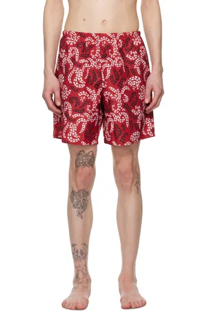 Lanvin Red Printed Swim Shorts