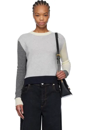 Marni Gray Colour Block Cashmere Sweater