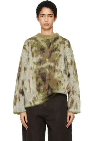 The Attico Khaki Abstract Knit Sweater