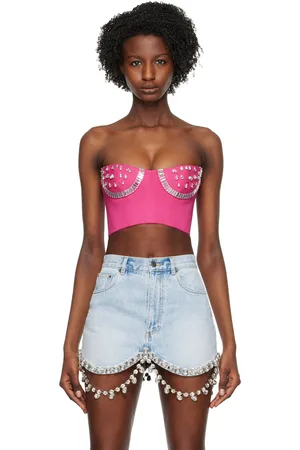 AREA Pink Crystal Watermelon Cup Bustier