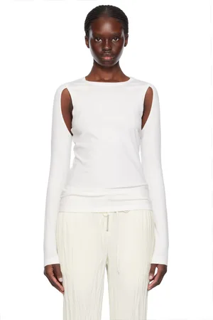 Helmut Lang White Cutout Sweater