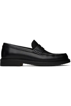 HUGO BOSS Black Polished-Leather Loafers