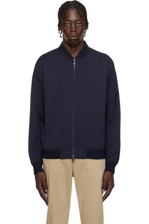 HUGO BOSS Navy Twill Bomber Jacket