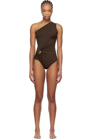 Bottega Veneta Brown Stretch Nylon Swimsuit