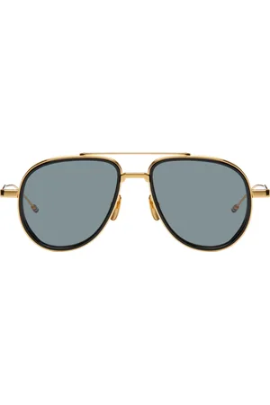 Thom Browne Gold Aviator Sunglasses